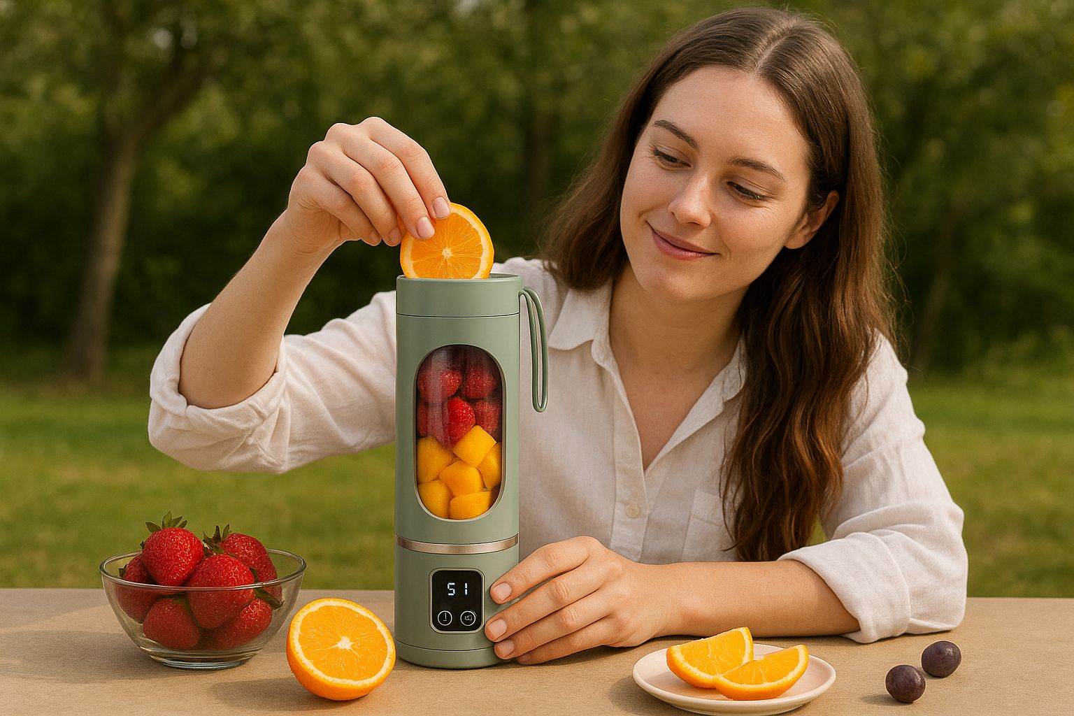 10 Blades Portable Fruit Juicer 450ml Capacity 3 Gears USB Rechargeable Blender Ice Crusher for Shakes and Smoothies Juicer Cup